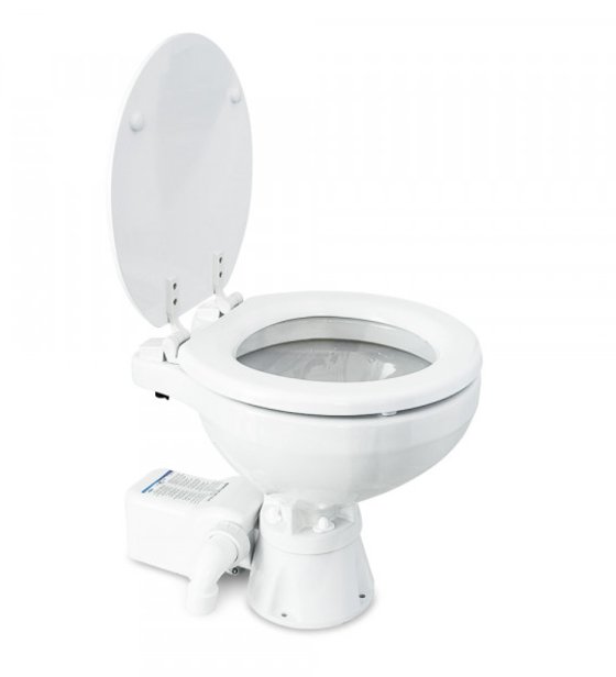 Albin 07 - 03 - 010 Marine Series Toilet, White Porcelain/White Wooden Seat - Young Farts RV Parts