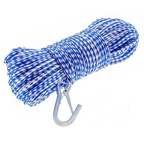 Attwood Marine Boat Anchor Rode - Hollow Braided - With Snap Hook; Blue/ White - 11722 - 2 - Young Farts RV Parts