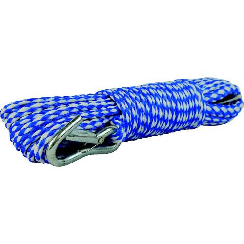 Attwood Marine Boat Anchor Rode - Hollow Braided - With Spring Hook; Blue/ White - 11725 - 2 - Young Farts RV Parts