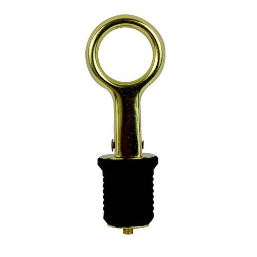 Attwood Marine Boat Drain Snap - Handle Plug - 1" Diam - Brass Plated; Without Chain - 11591 - 3 - Young Farts RV Parts