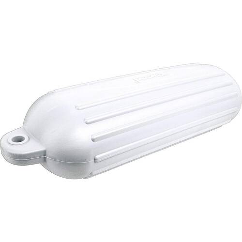 Attwood Marine Boat Fender - SoftSide Ribbed Cylinder; White Polymeric, Single - 9358 - 1 - Young Farts RV Parts