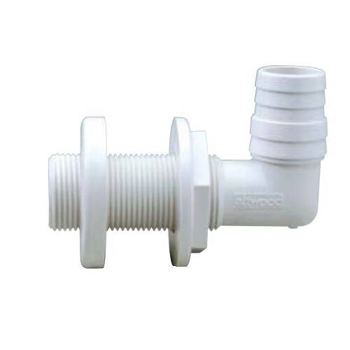 Attwood Marine Boat Scupper - 90° Thru - Hull Connector - For 1 - 1/8" - 1 - 1/4" Hose - White - 3879 - 1 - Young Farts RV Parts