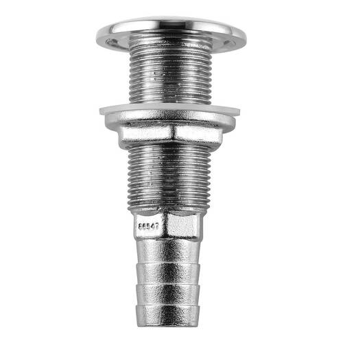 Attwood Marine Boat Scupper - Barbed Thru - Hull Connector - Fits 5/8" Hose - Stainless; Single - 66546 - 3 - Young Farts RV Parts