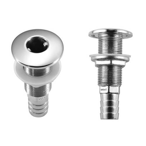 Attwood Marine Boat Scupper - Barbed Thru - Hull Connector; Stainless Steel, Single - 66547 - 3 - Young Farts RV Parts