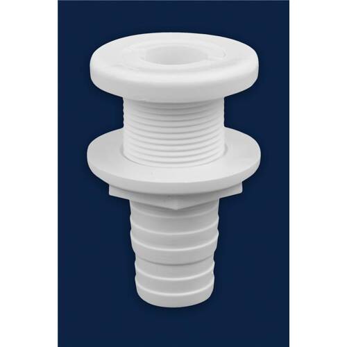 Attwood Marine Boat Scupper - Thru - Hull Connector - Fits 1 - 1/8" - 1 - 1/4" Hose - White; Single - 3874 - 1 - Young Farts RV Parts