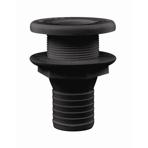 Attwood Marine Boat Scupper - Thru - Hull Connector - Fits 1.5" Hose - Black; Single - 3875A1 - Young Farts RV Parts