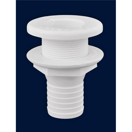 Attwood Marine Boat Scupper - Thru - Hull Connector - Fits 1.5" Hose - White; Single - 3875 - 1 - Young Farts RV Parts