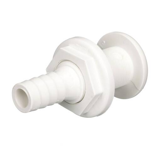Attwood Marine Boat Scupper - Thru - Hull Connector - Fits 3/4" Hose - White; Single - 3873 - 3 - Young Farts RV Parts