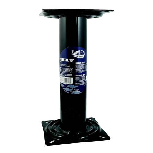 Attwood Marine Boat Seat Pedestal - Fixed Height; Powder Coated Black With Seat Mount - 91320 - Young Farts RV Parts