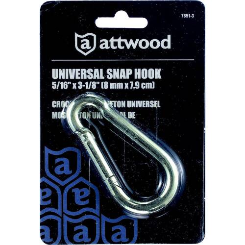 Attwood Marine Spring Loaded Carabiner - Oval - 5/16" Diam - 3 - 1/8" Length - Max Cap 700 lbs - 7651 - 3 - Young Farts RV Parts