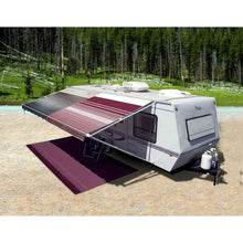 Load image into Gallery viewer, Awning Fabric 1 - Piece 18&#39; Burgundy Fade White Weatherguard - Young Farts RV Parts