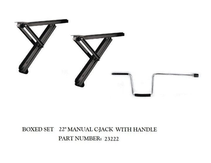 BAL RV 23222 Manual Trailer Stabilizer "C" Jack Stand, Set Of 2 - Young Farts RV Parts