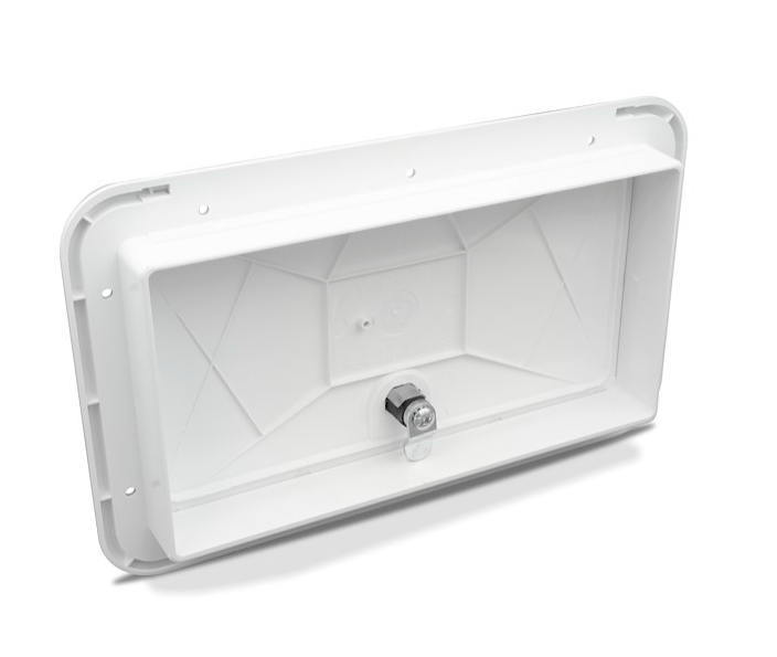 B&B Molders 94314 Polar White Rectangular Multi - Purpose Access Hatch w/o Door Cutout - Young Farts RV Parts