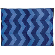 Load image into Gallery viewer, Blue Chevron Design 9&#39; x 12&#39; Reversible Outdoor Mat - Young Farts RV Parts