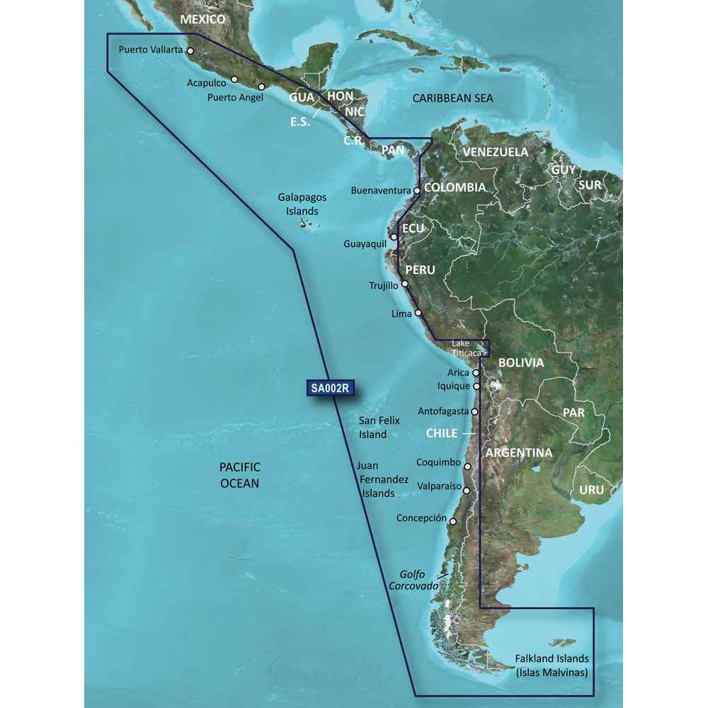 BlueChart g3 HD - HXSA002R - South America West Coast - microSD /SD - Young Farts RV Parts