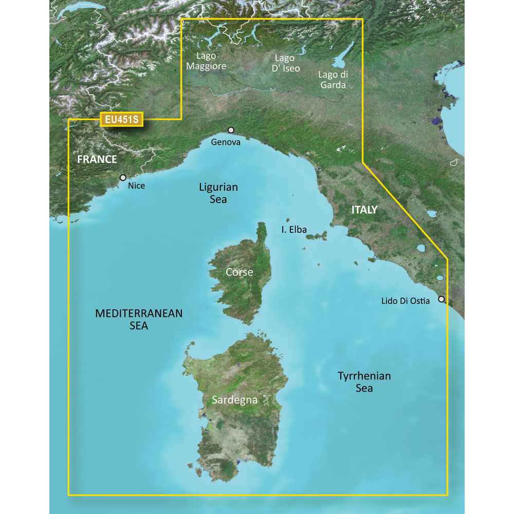 BlueChart g3 Vision HD - VEU451S - Legurian Sea, Corsica & Sardinia - microSD /SD - Young Farts RV Parts