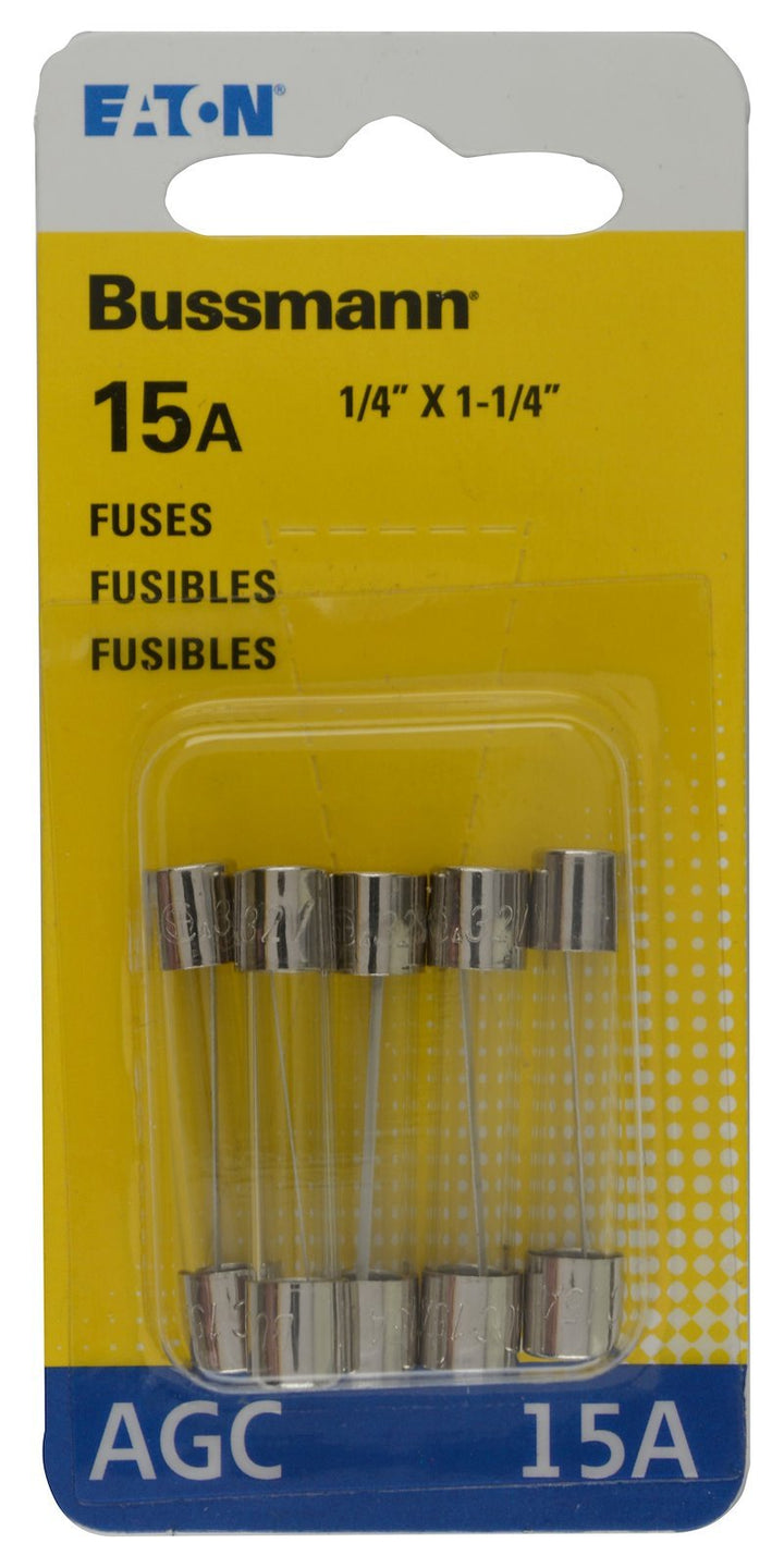 Bussman BP/AGC - 15 - RP AGC - 15 Fuses 5 - Pack - Young Farts RV Parts