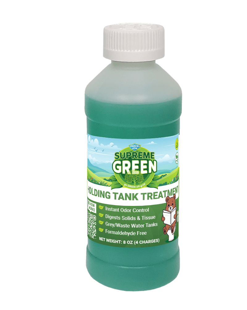 Century Chemical 20133 - 8Z Travel Jon® Supreme Green Waste Holding Tank Treatment - 8 Ounce Bottle - Young Farts RV Parts