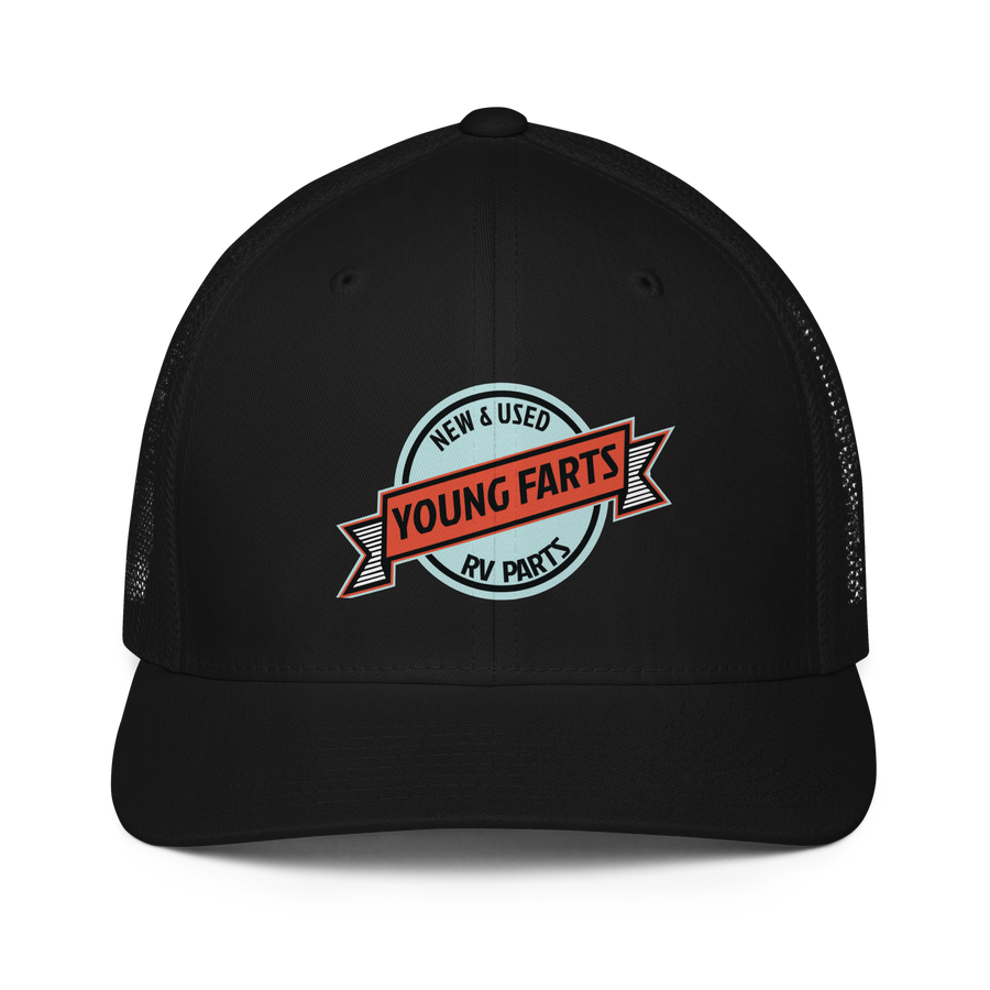 Young Farts (Looks Better Dirty) Trucker Hat black front view