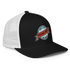 Young Farts Looks Better Dirty Trucker Hat in Black & White – right-front view