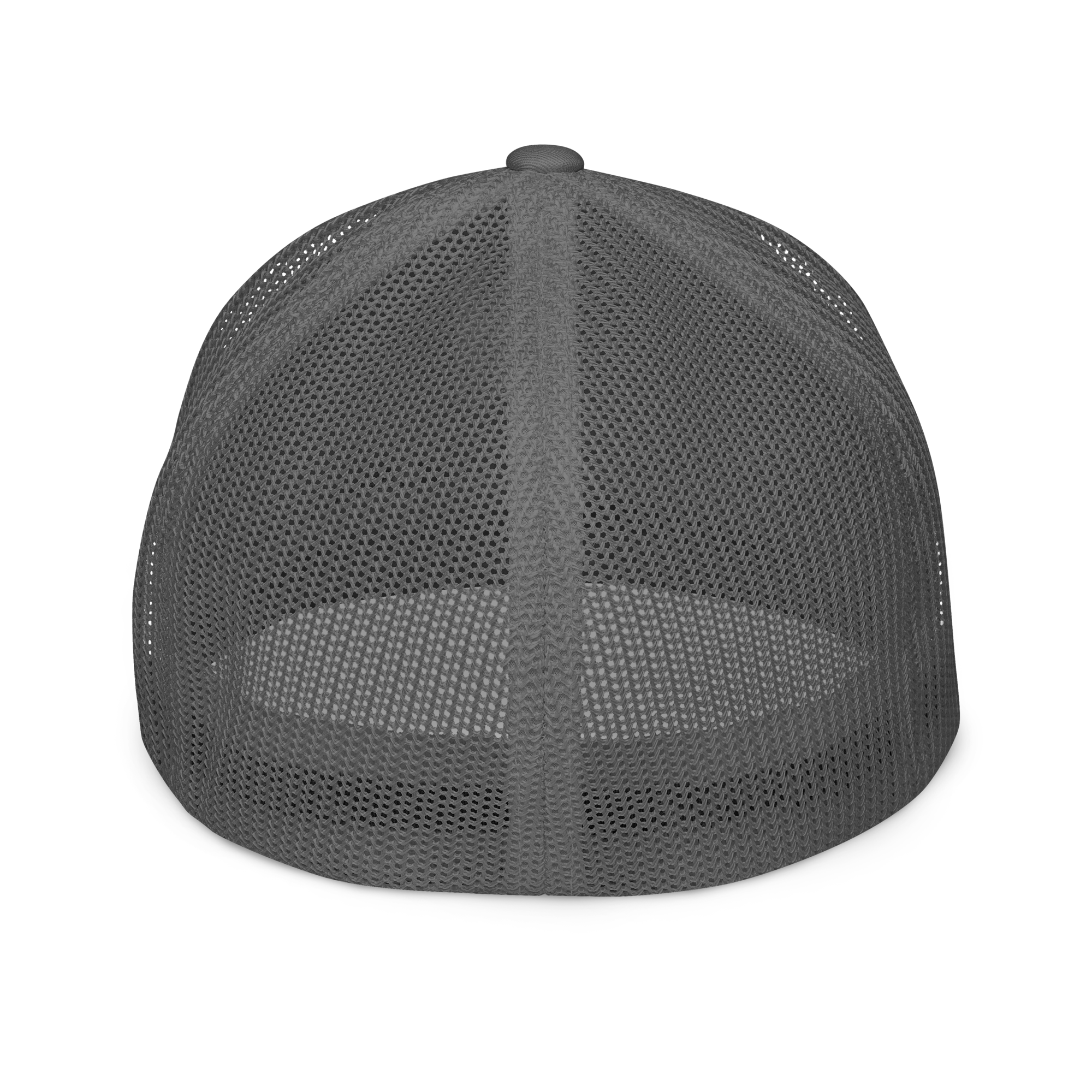 Young Farts Looks Better Dirty Trucker Hat in Charcoal – back view
