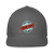 Young Farts Looks Better Dirty Trucker Hat in Charcoal – front view