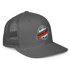 Young Farts Looks Better Dirty Trucker Hat in Charcoal – right-front view