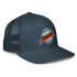 Young Farts Looks Better Dirty Trucker Hat in Navy – right-front view