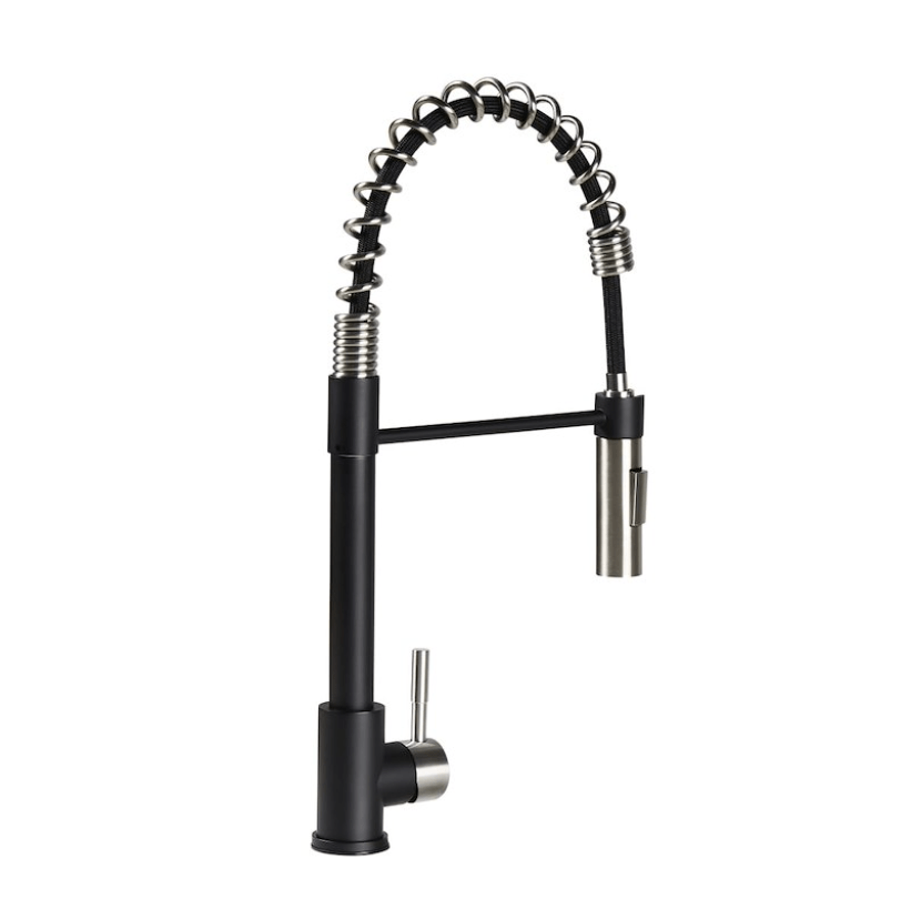 COILED PULL - DOWN FAUCET - SAINTLESS STEEL - Young Farts RV Parts