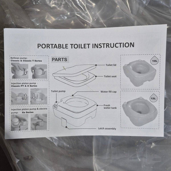 Complete RV Pro Portable Toilet, Hand Pump Flush, 20 L (5.3 Gal), Grey - N35Z515 - Young Farts RV Parts