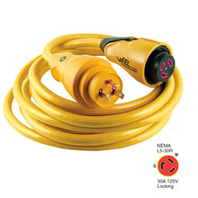 Load image into Gallery viewer, CS30 - 25 EEL 30A 125V Shore Power Cordset - 25&#39; - Yellow - Young Farts RV Parts