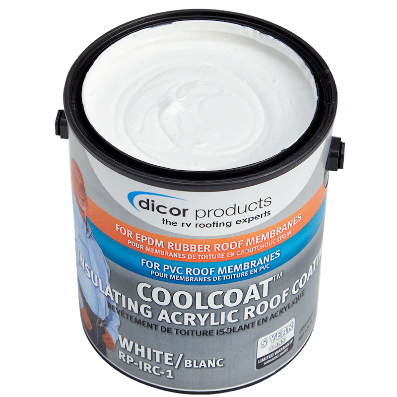 Dicor Corp. RP - IRC - 1 CoolCoat Insulating Acrylic Roof Coating, White - 1 Gallon - Young Farts RV Parts