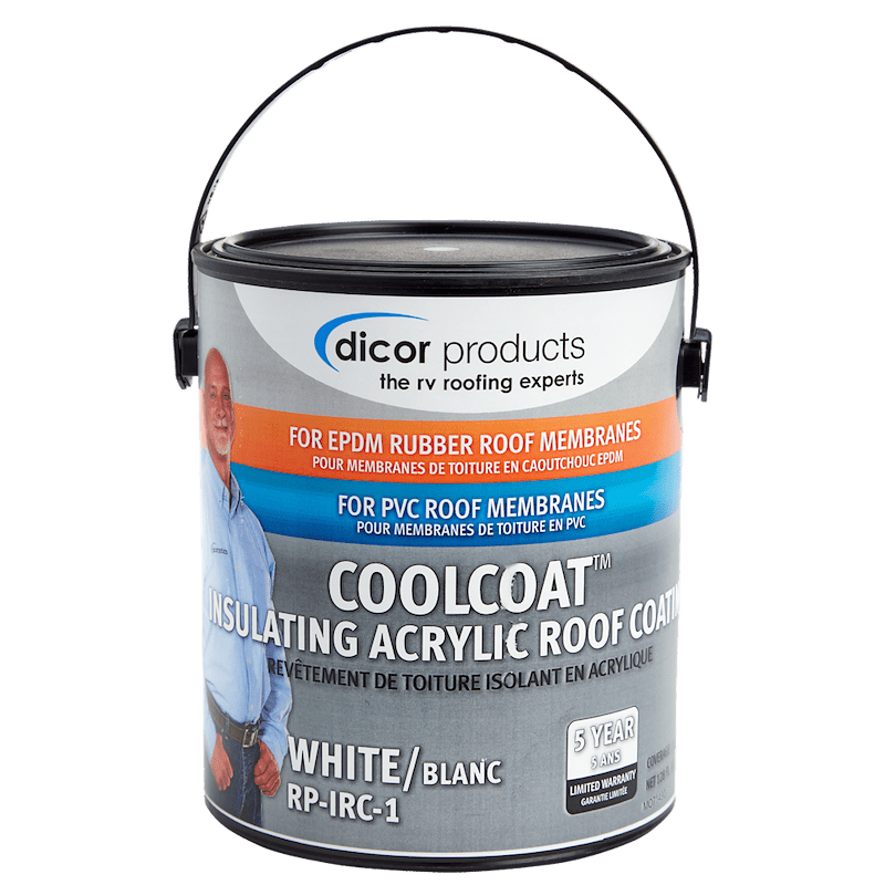 Dicor Corp. RP - IRC - 1 CoolCoat Insulating Acrylic Roof Coating, White - 1 Gallon - Young Farts RV Parts