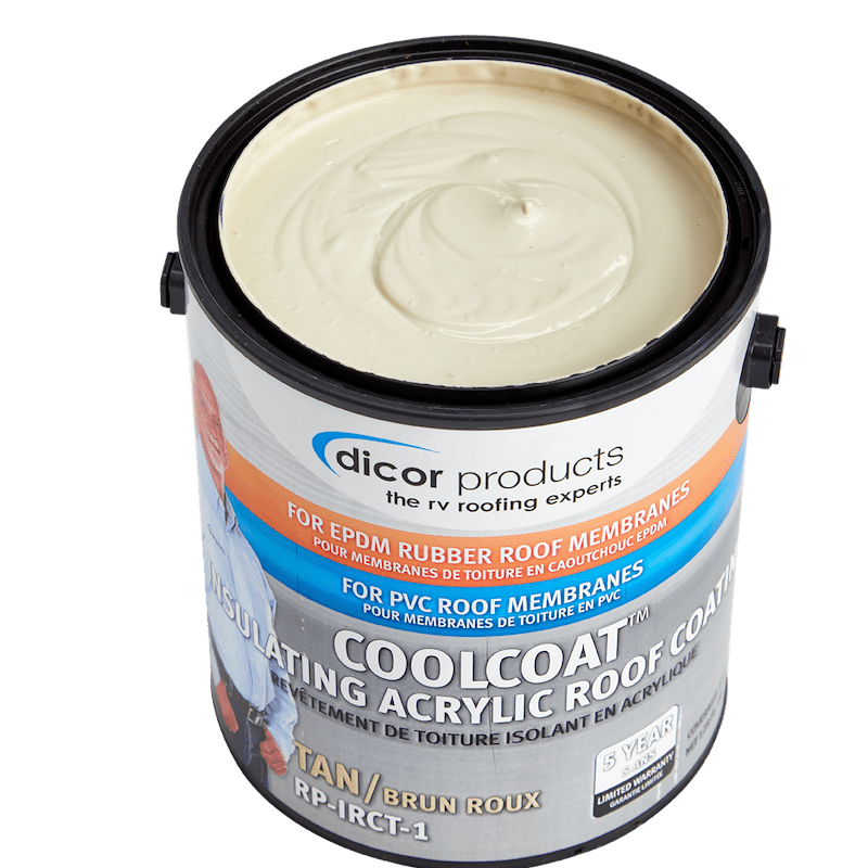 Dicor Corp. RP - IRCT - 1 CoolCoat Insulating Acrylic Rubber Roof Coating, Tan - 1 Gal - Young Farts RV Parts