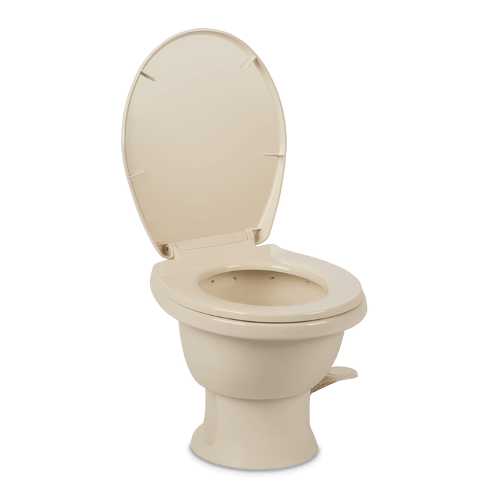 Dometic 411 Series Toilet Low Profile Bone Ceramic with Pedal Flush Control 9610008262 - Young Farts RV Parts