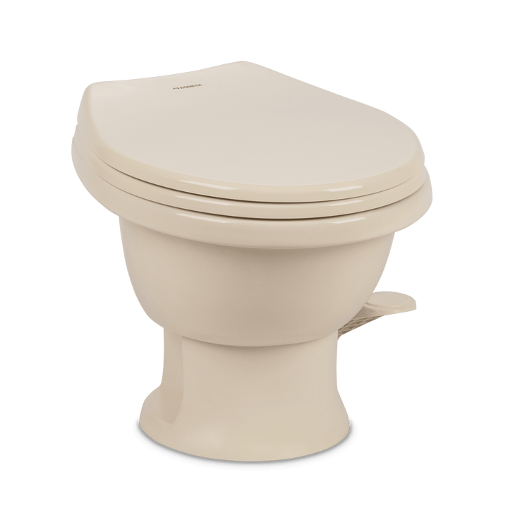 Dometic 411 Series Toilet Low Profile Bone Ceramic with Pedal Flush Control 9610008262 - Young Farts RV Parts