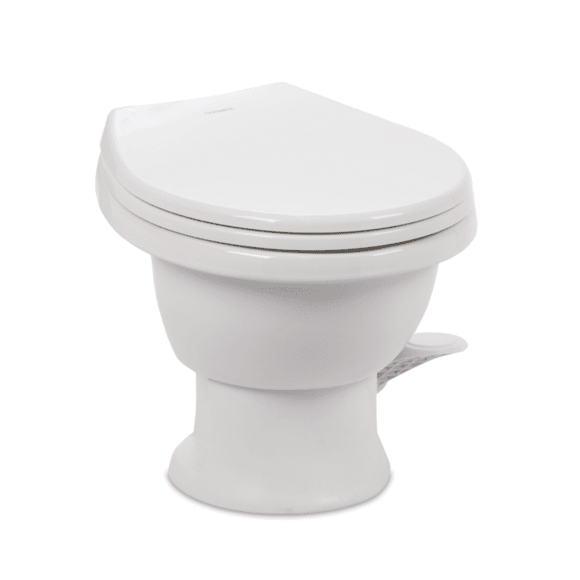 Dometic 411 Series Toilet Low Profile White Ceramic with Pedal Flush Control 9610008263 - Young Farts RV Parts