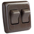Double Rocker Switch Assembly - Brown - Young Farts RV Parts