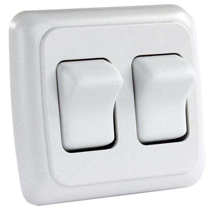 Double Switch Assembly w/Bezel - Young Farts RV Parts