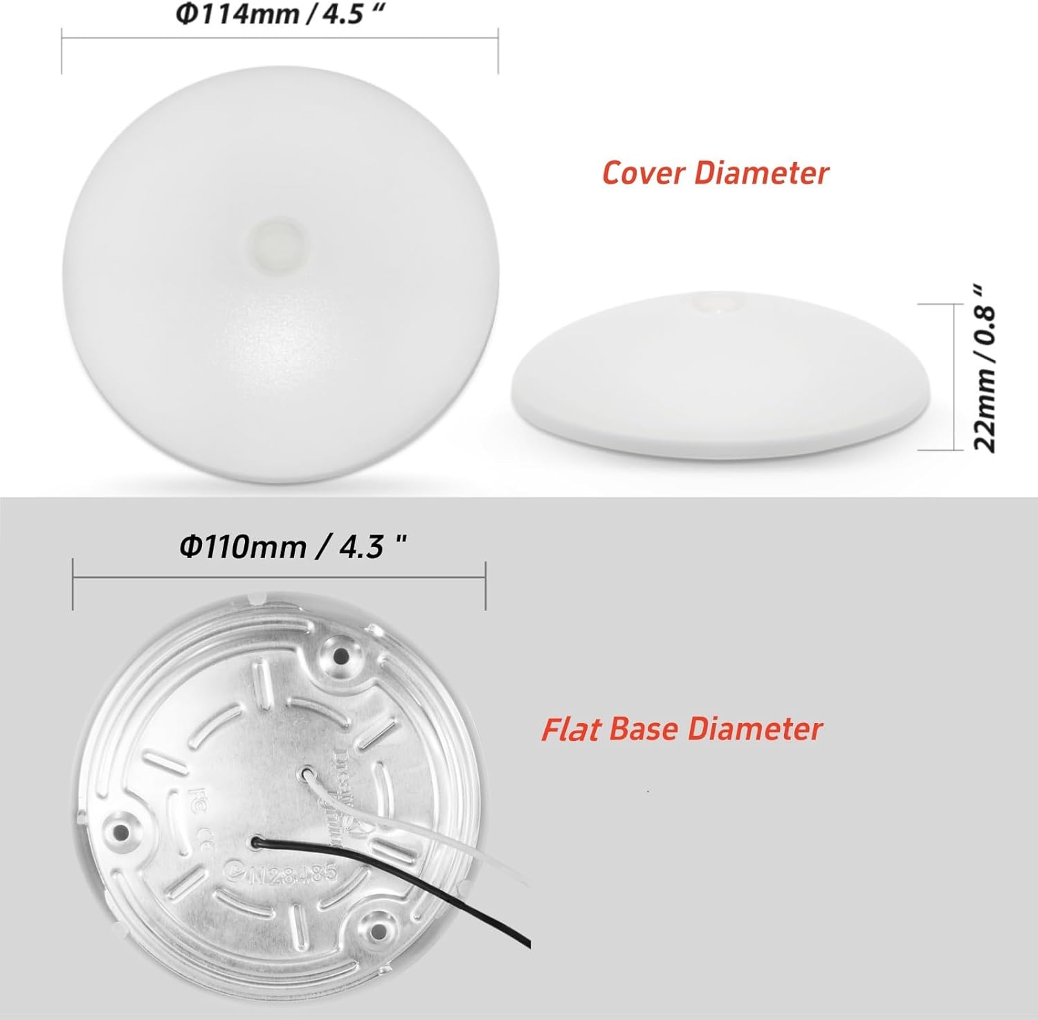 Dream Lighting RV Lights LED Dome Light with Push Button 12v Interior Ceiling Light 3500K White Lighting 4.5" - Young Farts RV Parts