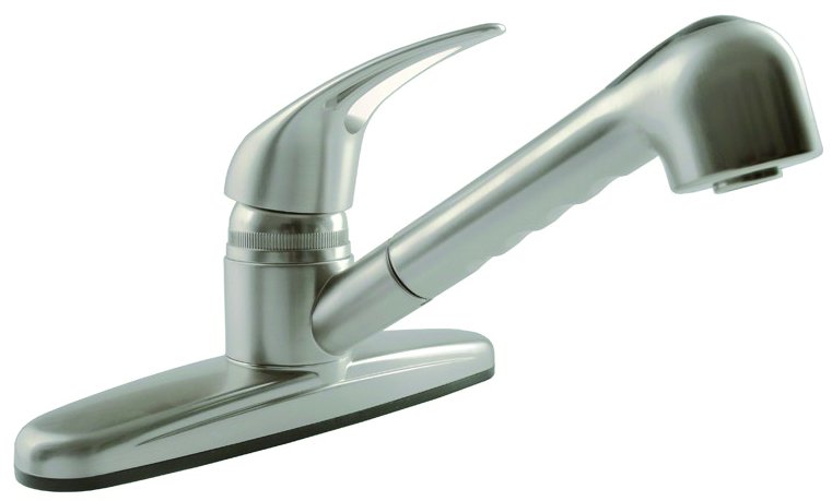 Dura Faucet DF - PK100 - SN - Dura Non - Metallic Pull - Out RV Kitchen Faucet - Brushed Satin Nickel - Young Farts RV Parts