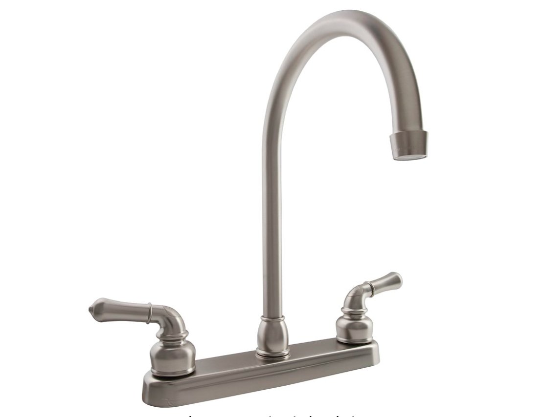 Dura Faucet DF - PK330HC - SN Hi - Rise Kitchen Faucet, Satin Nickel - Young Farts RV Parts