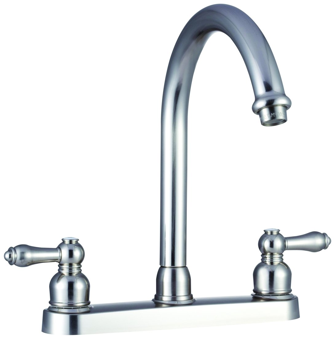 Dura Faucet DF - PK340L - SN - Dura Non - Metallic Hi - Rise RV Kitchen Faucet - Brushed Satin Nickel - Young Farts RV Parts