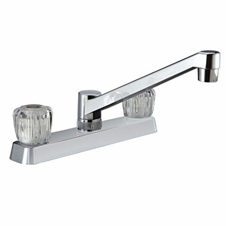 Dura Faucet DF - PK600A - CP - Dura Two Handle RV Kitchen Faucet w/Crystal Acrylic Knobs - Chrome Polished - Young Farts RV Parts