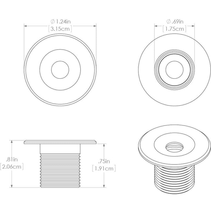 Echo Courtesy Light - Brushed Housing - White Light - Young Farts RV Parts