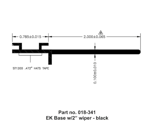 Ek Seal Base w/Wiper Black - Young Farts RV Parts