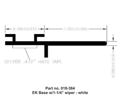 Ek Seal Base w/Wiper White - Young Farts RV Parts