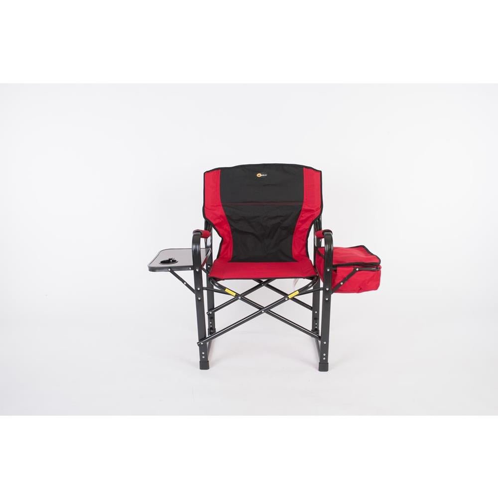 El Capitan Directors Chair Chrome Burgundy/Black - Young Farts RV Parts