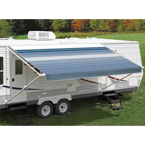 Fiesta Springload Awning Awning Ocean Blue Stripe 17' - Young Farts RV Parts