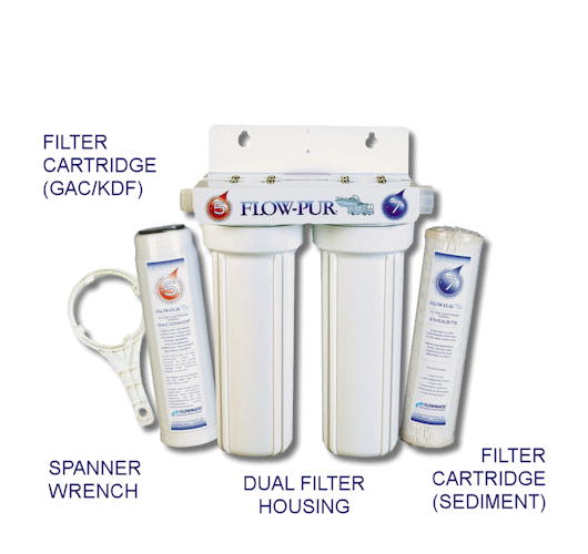 FlowPur/ Watts POE12DSA1KDF Dual Exterior Fresh Water Filter System - Young Farts RV Parts